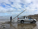 Opération de carottage sur la plage de Soulac